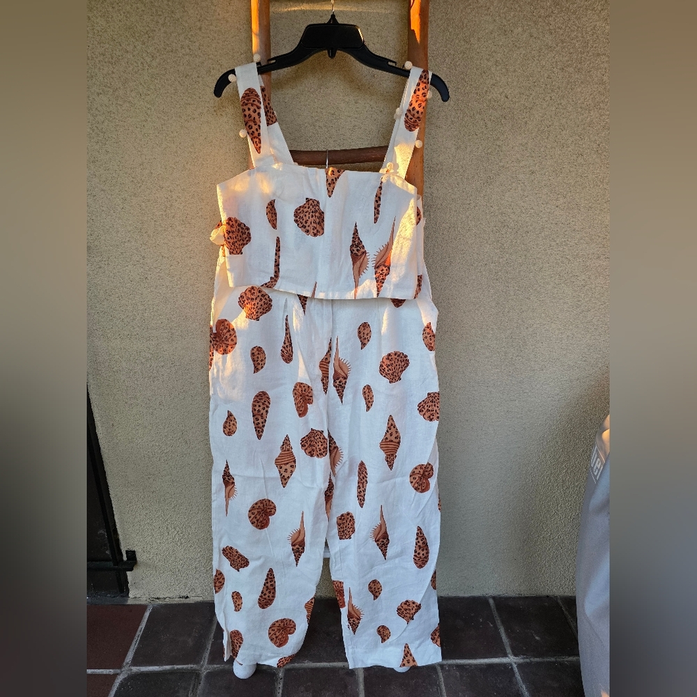 FARM RIO SET Pants and Crop Top Leopard Shell